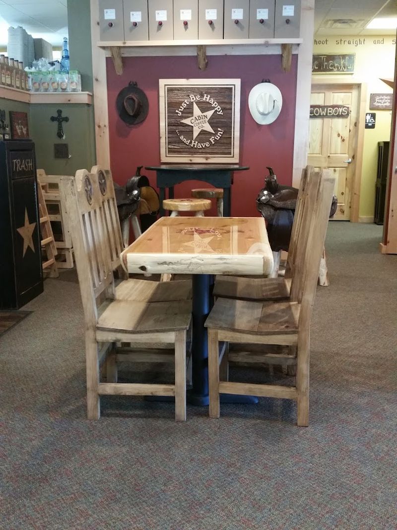 This western-themed coffee house in Indiana features a log cabin ...