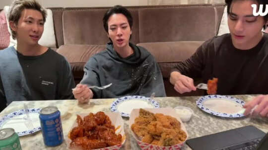 BTS RM, Jin, And V's Weverse live