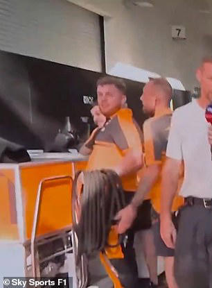 Her appearance distracted people working in the F1 paddock