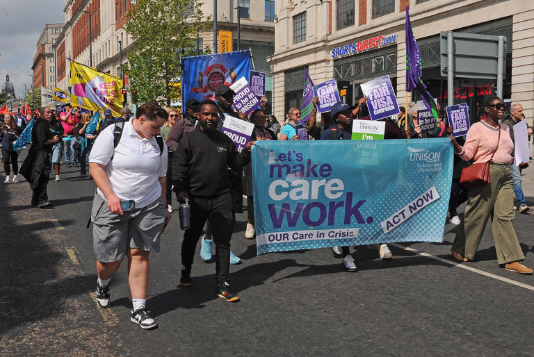 17 pictures as trade unions and campaigners march through Leeds for May ...