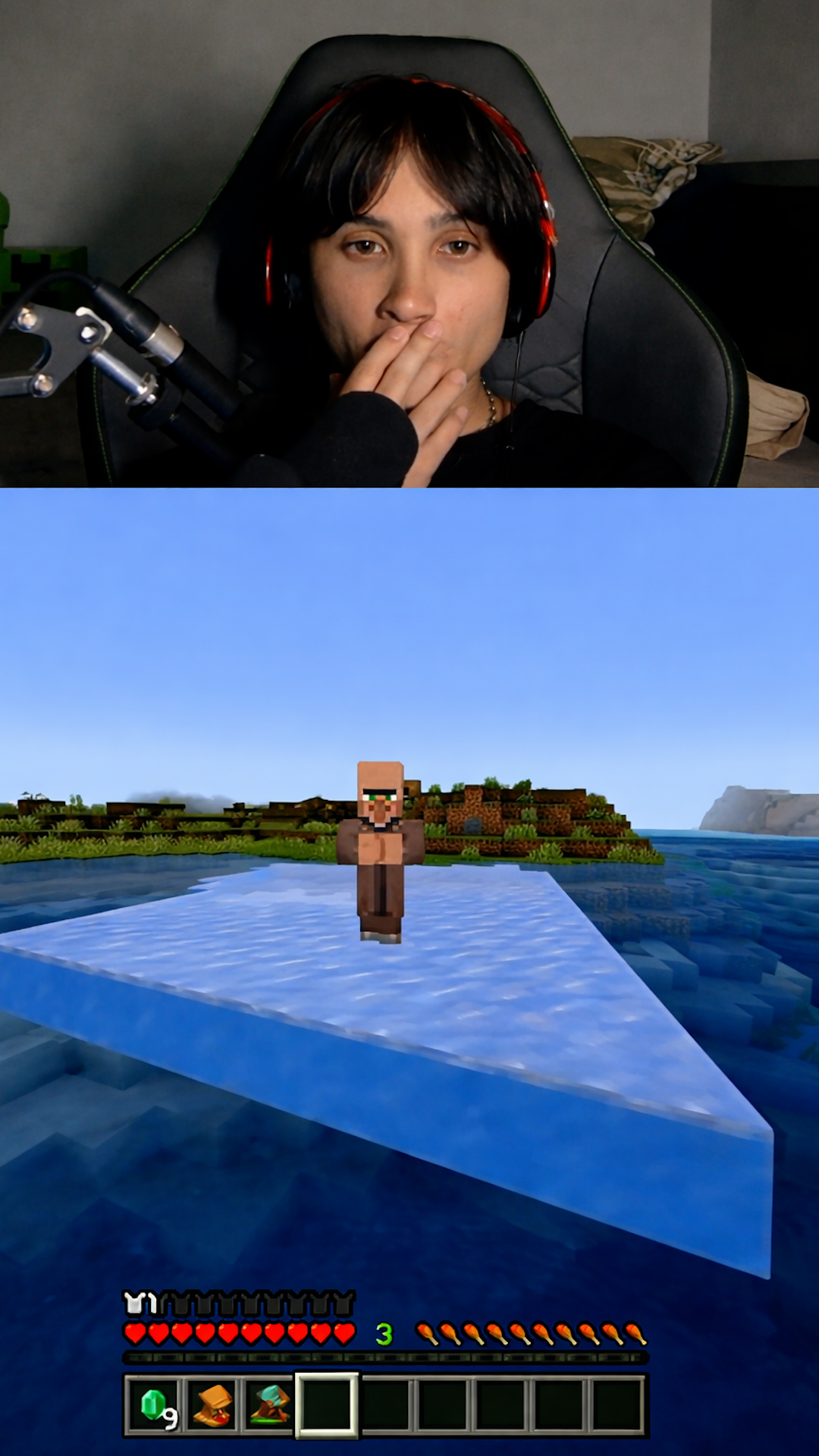 Minecraft villager using frost walker on water