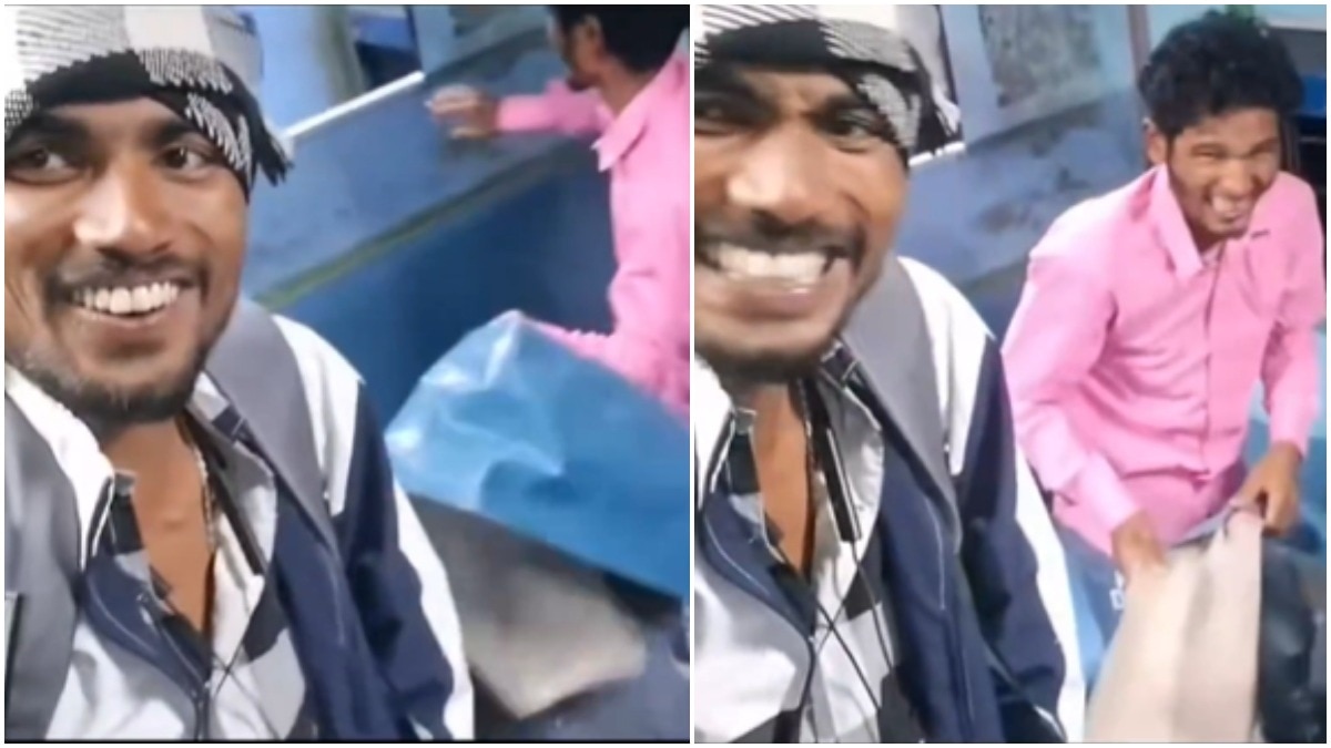 Men rip off train seat covers for fun in viral video, sparks outrage
