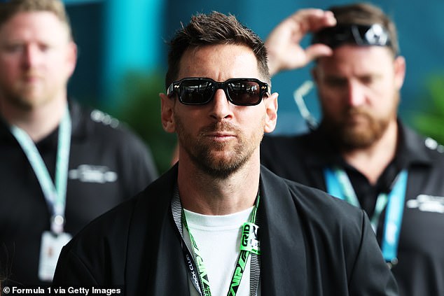 Soccer icon Messi is one of several A-list names in attendance for the Miami Grand Prix