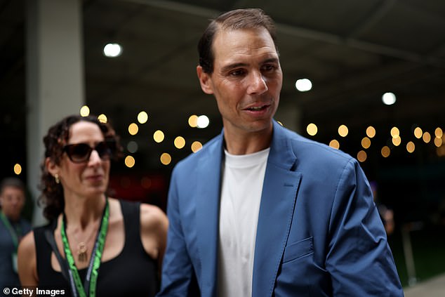Tennis great Rafael Nadal was also seen arriving at Miami International Autodrome for the race