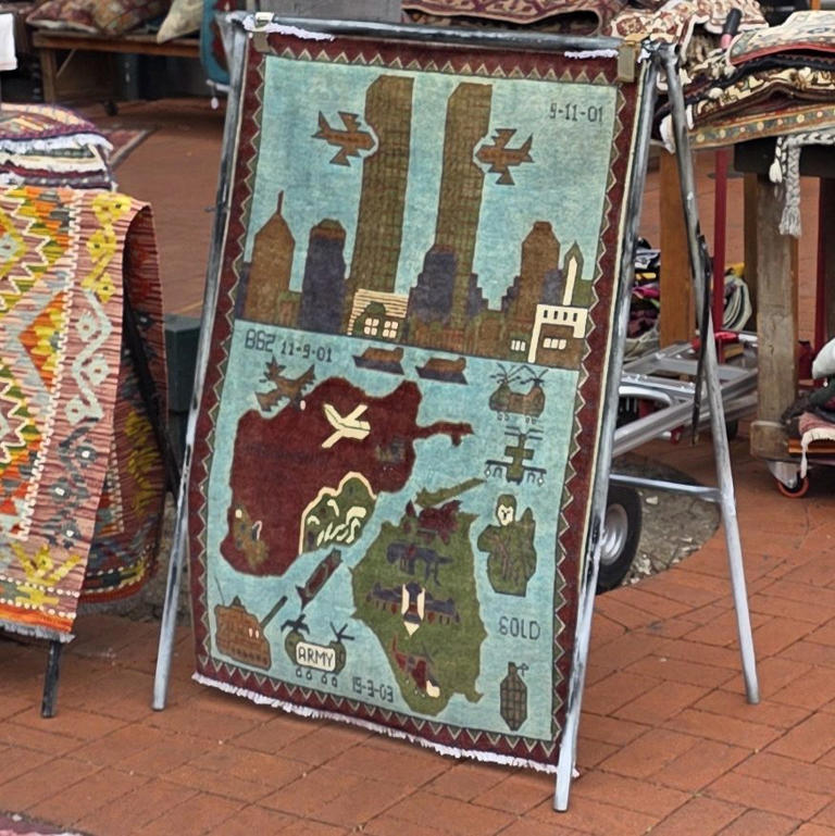 Afghan businessman openly sells vile 9/11 rug in Santa Barbara