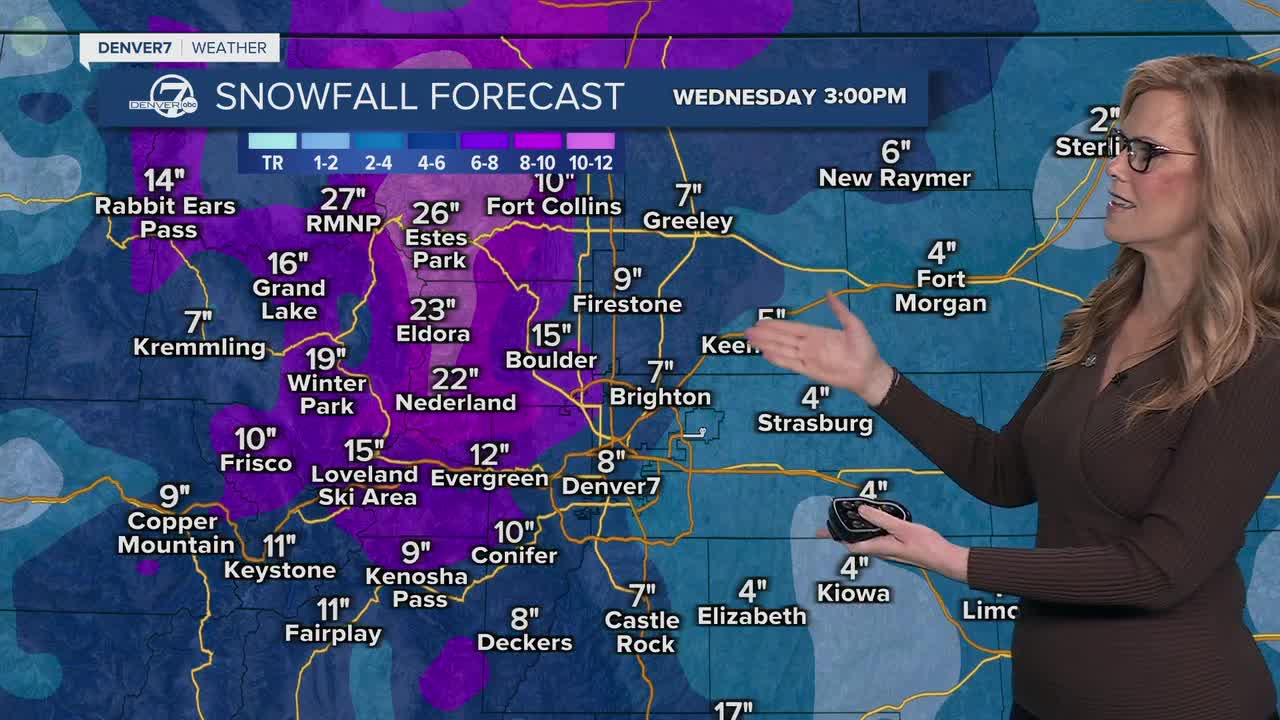 A two-day storm bringing in snow for Denver