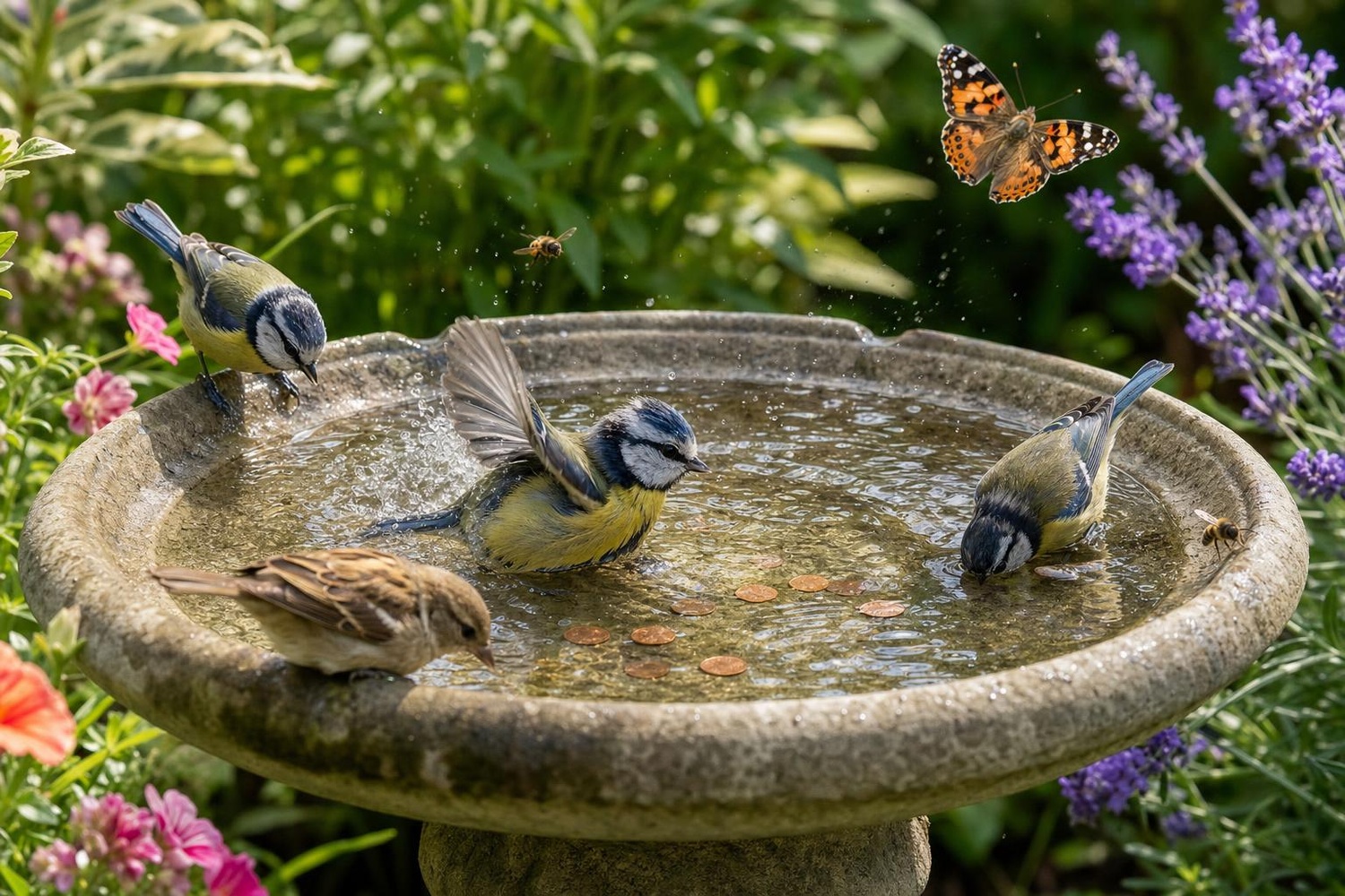 Bain d'oiseaux : la pièce de 1 centime pour une eau claire tout l'été ...