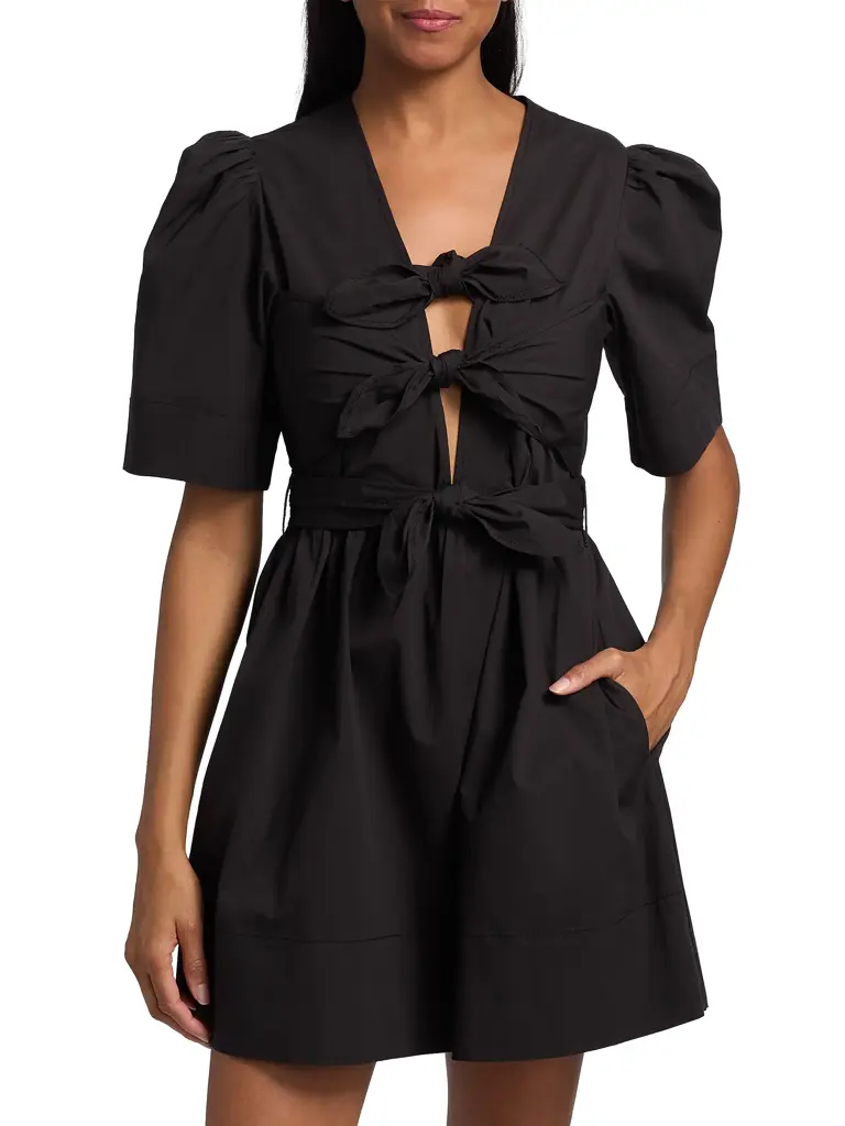 kendall jenner changes into mugler black velvet dress for after-party Cottage Witch Dress in Japanese Black Satin S