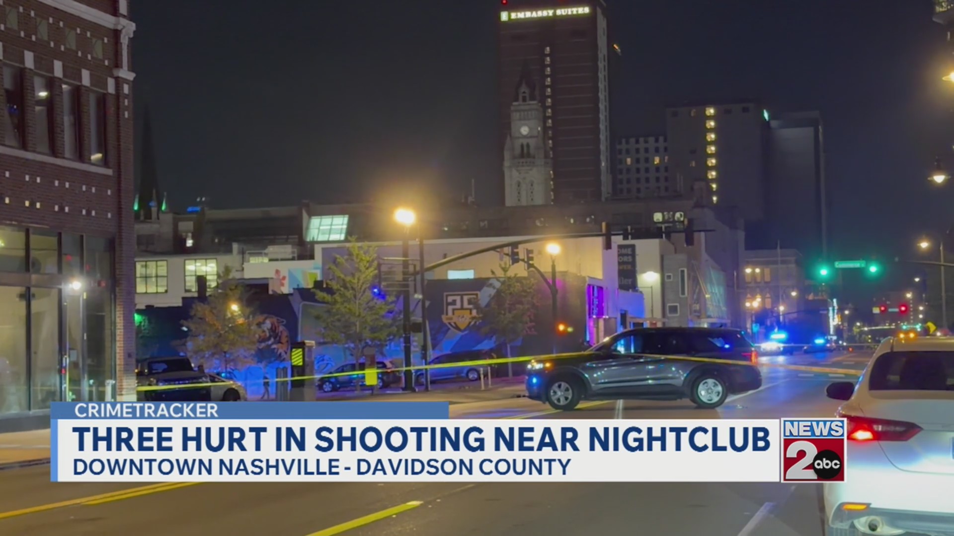 3 injured after shooting outside downtown Nashville nightclub, police say