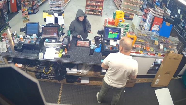 Gas station clerk narrowly avoids fatal shooting as crazed woman ...