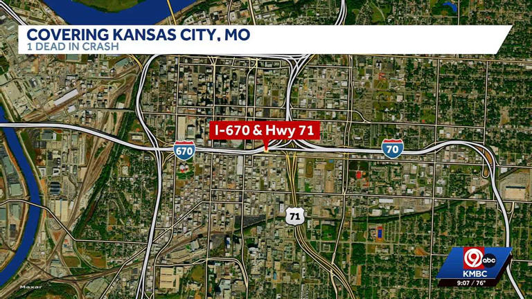 Driver killed after fiery crash on Interstate 670 near US 71 in Kansas City