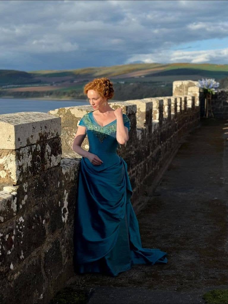 Birthday girl Christina Hendricks, 51, is age-defying in new corset photo  that could pass as a painting
