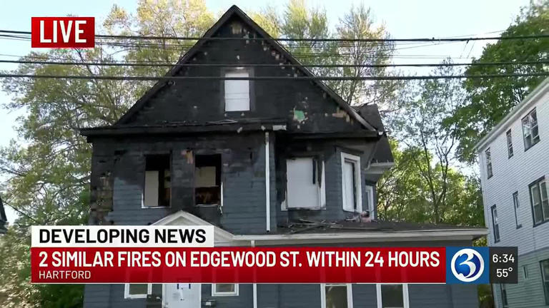 Two fires on same street displace 24 people in Hartford
