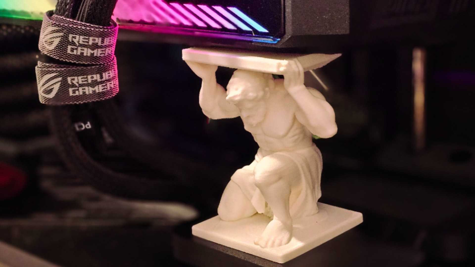 Atlas 3D printed GPU support.