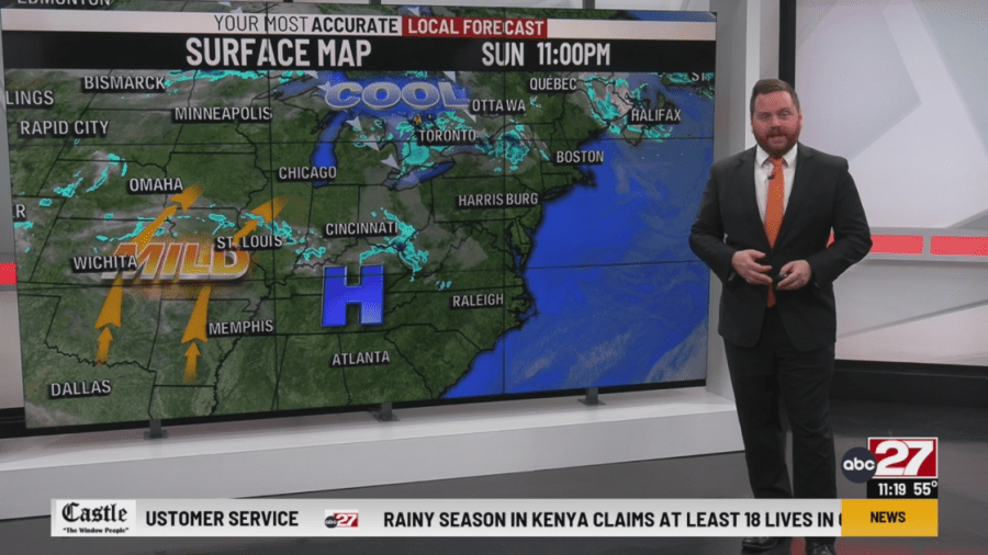 Warm start to the work week; showers & cool air return mid-week