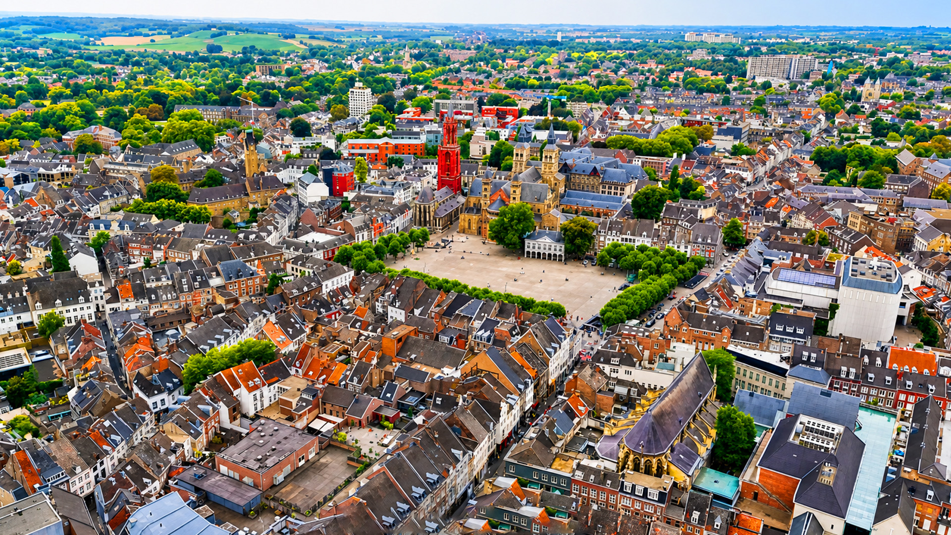 Maastricht’s historic square surrounded by classic architecture