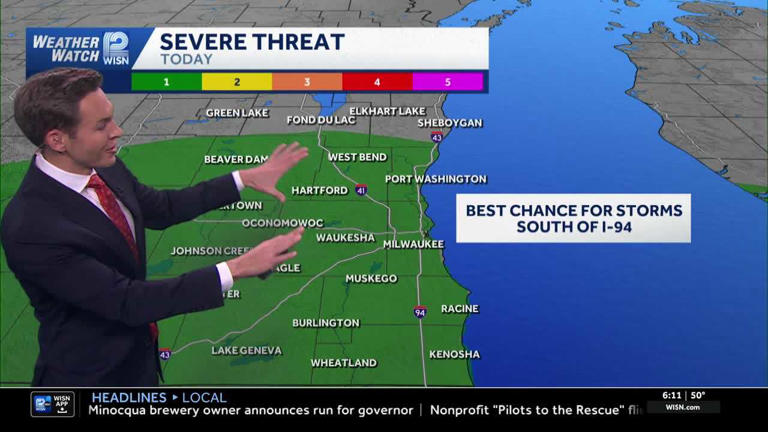 SE Wisconsin storms Monday with highs in the mid-to-upper 70s
