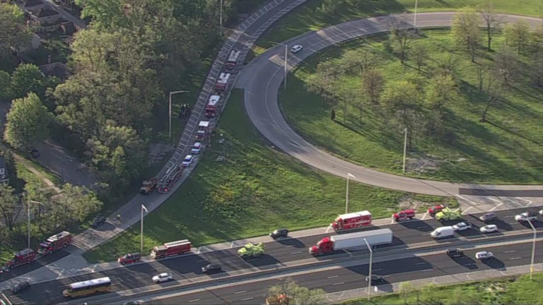 Photos: Outbound Edens Expressway remains partially closed in Skokie ...