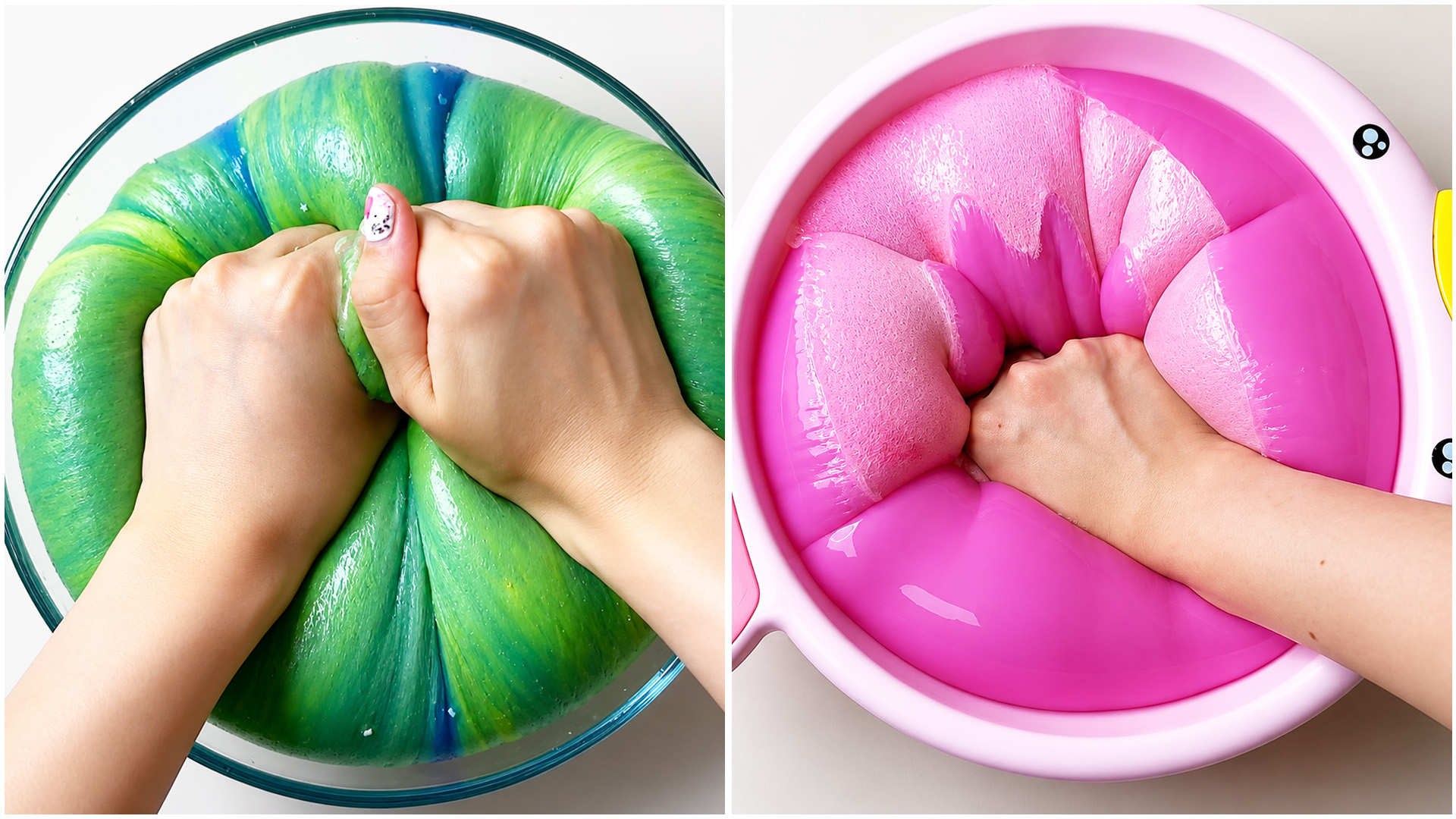 Vibrant slime squish and stretch visual delight