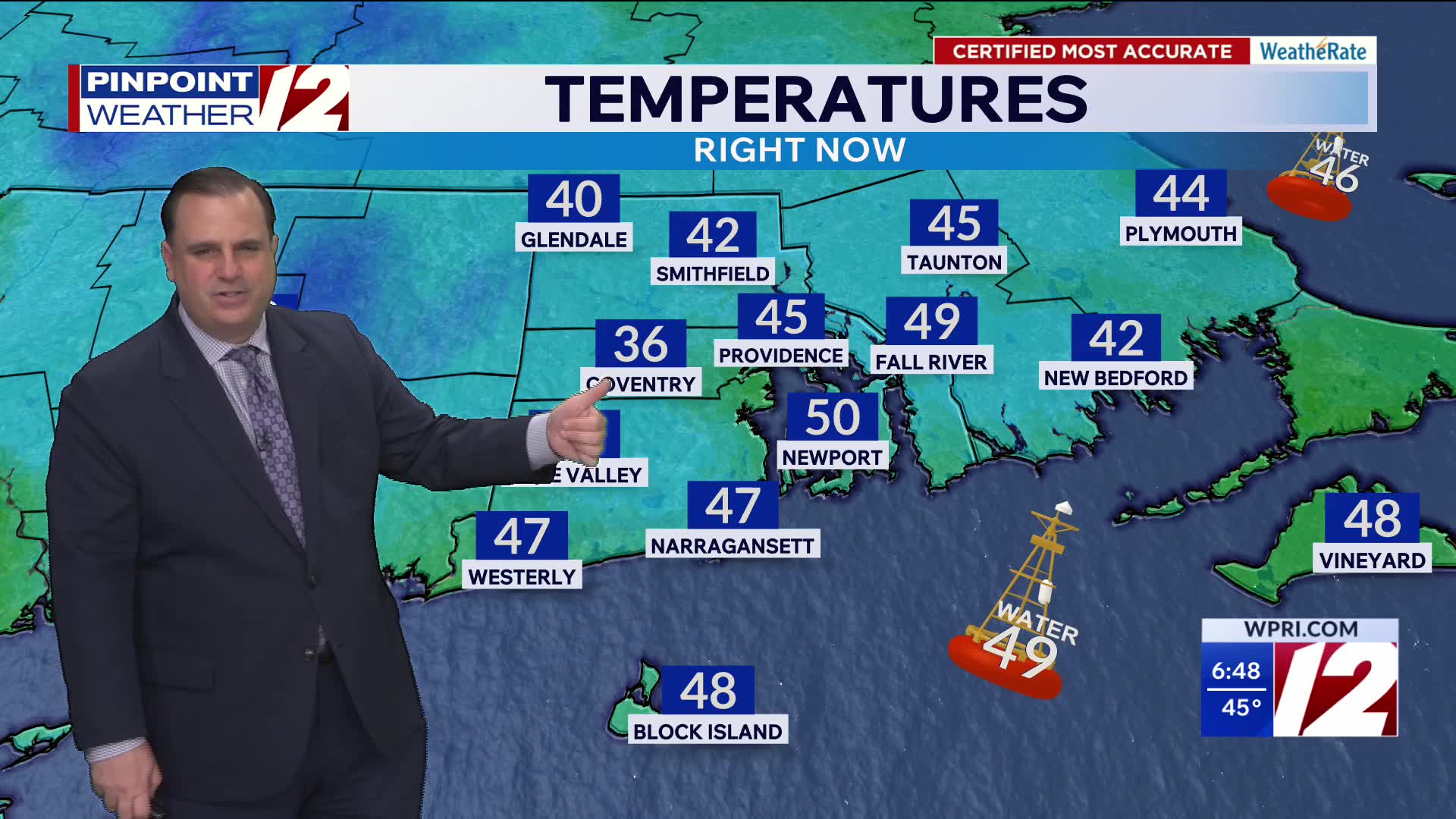 WPRI 12 weather forecast for 5/4/26: Warm, dry and gusty today