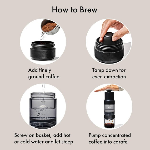 Operating the brewer is simple — no cords, no charging, no buttons.