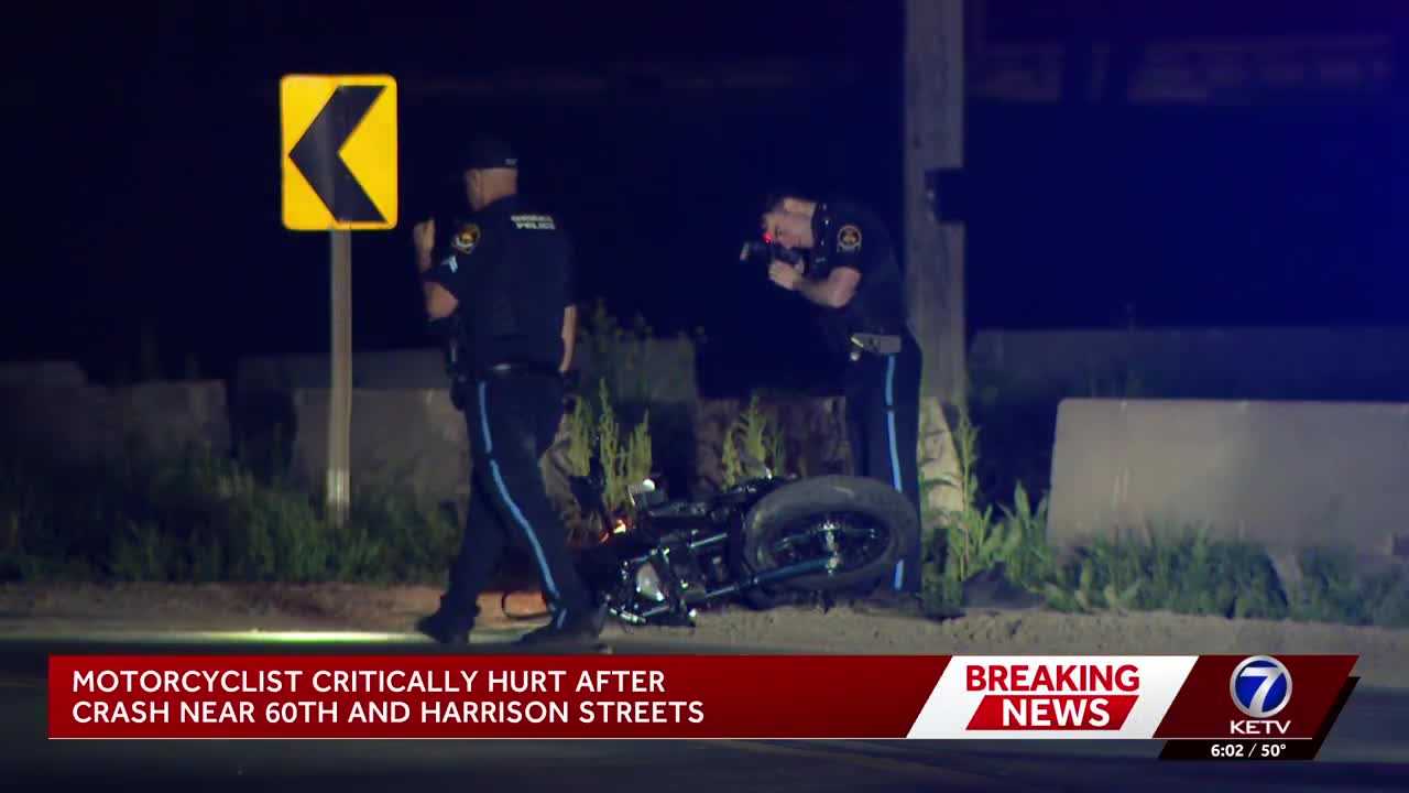 Motorcyclist critically injured in overnight crash