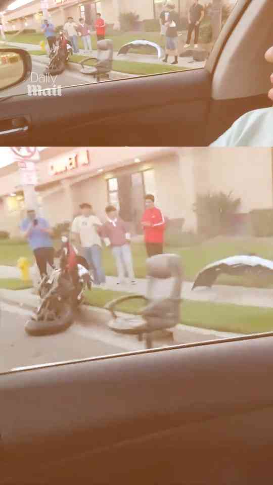 Hit-and-run driver drags motorcycle along California freeway