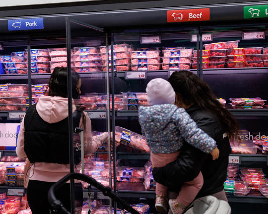 The price of beef has risen by 64% since the start of the cost of living crisis in 2021, the research found. Photograph: Tolga Akmen/EPA