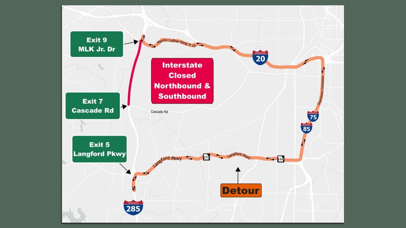 Atlanta drivers face full I-285 shutdown near I-20 this weekend