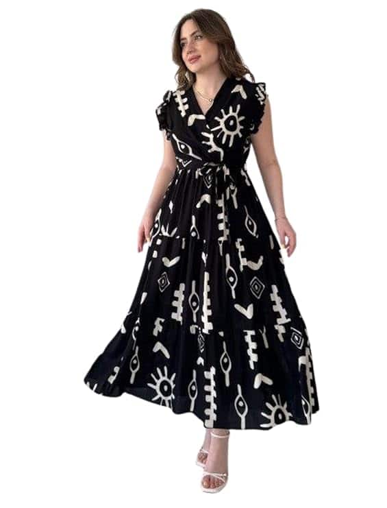 knee length dresses for ladies Womans Handmade Red Purple Summer Beach Dress S/M main image 1