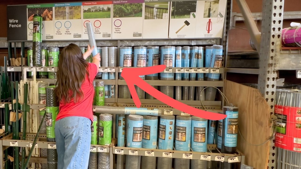 She grabs a roll of chicken wire for a laundry room (major impact!)
