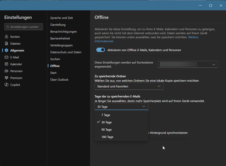 Neues Outlook für Windows: Offline-Synchronisation von E-Mails für bis ...