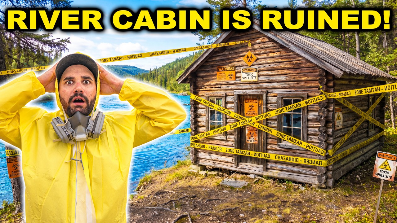 Assessing the damage to a river cabin after a major incident