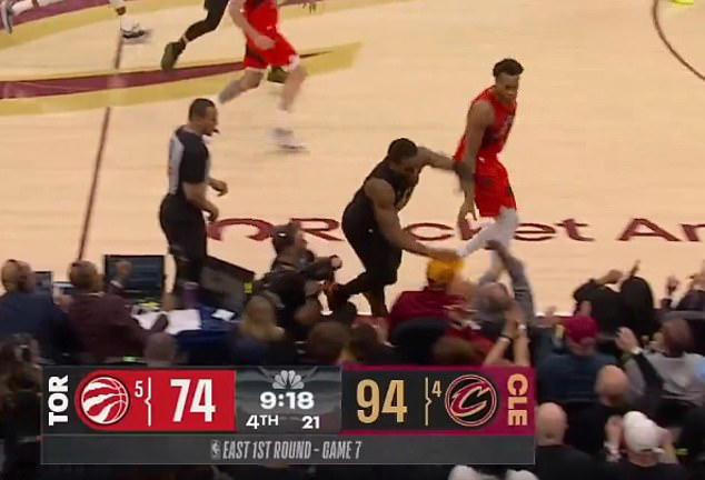 Wild moment NBA star goes flying into the stands and crushes fans