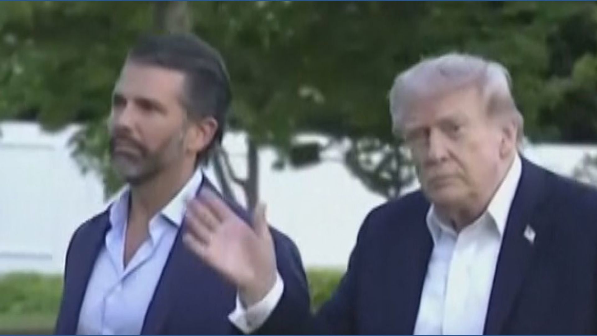 Trump arrives back at White House from Florida with his son Donald ...
