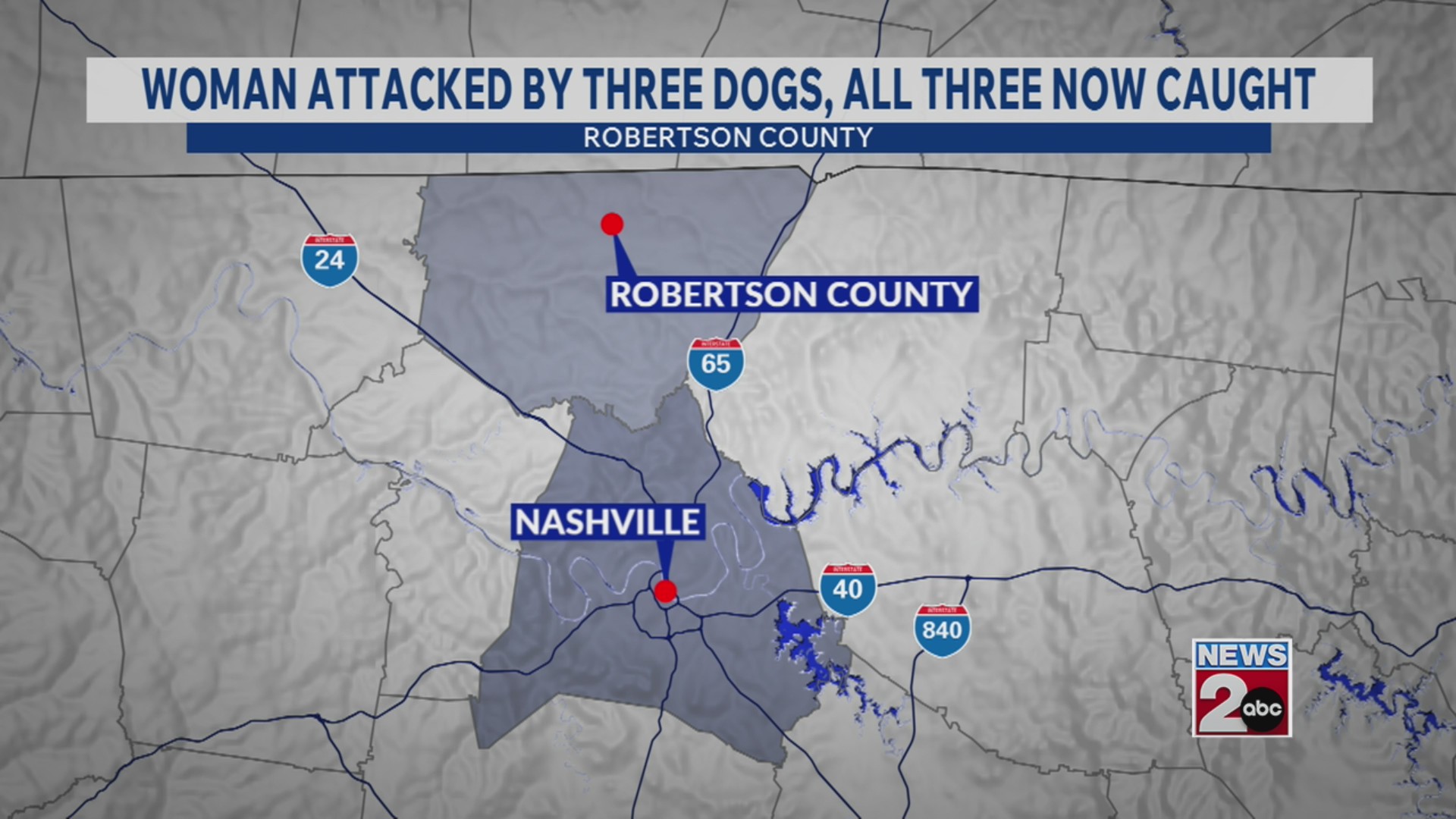 All 3 dogs now caught after woman was attacked in Robertson County