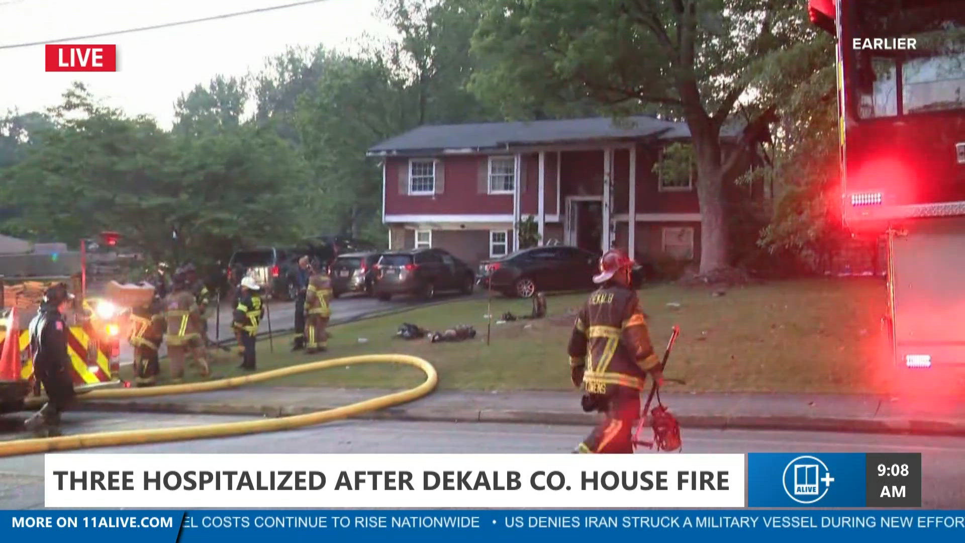 Three hospitalized after DeKalb County house fire