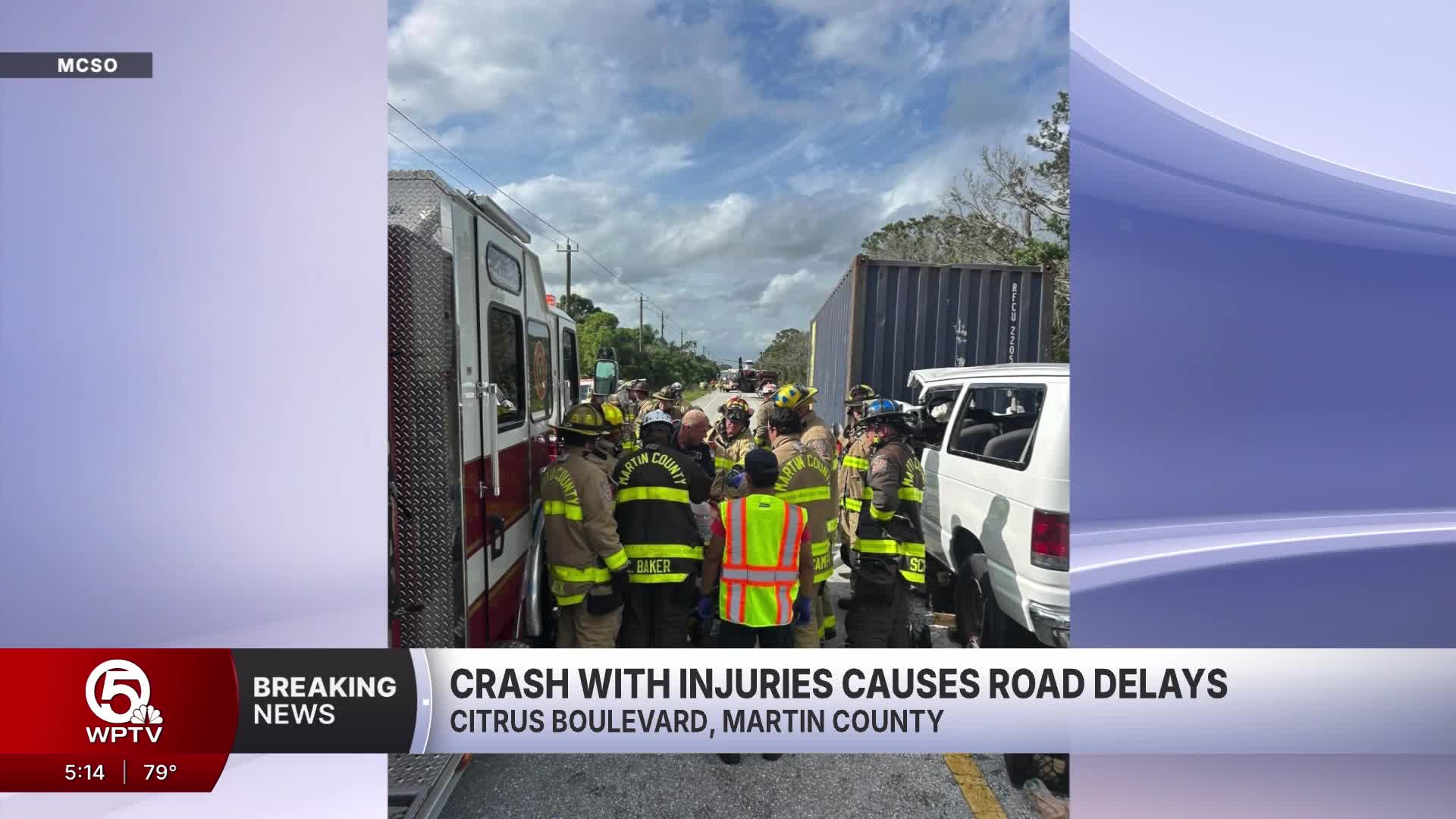 Driver airlifted to hospital after van vs. box truck crash in Palm City