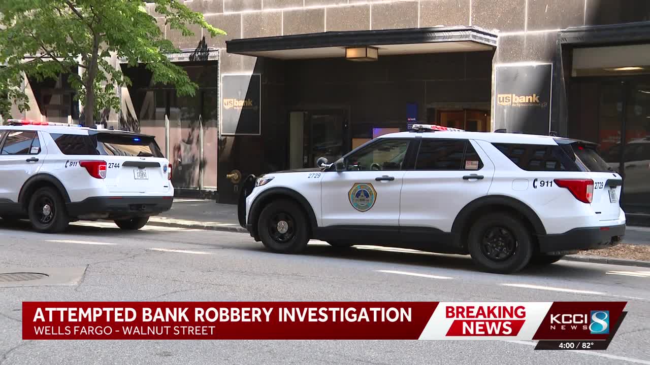 Police investigating bank robbery in downtown Des Moines