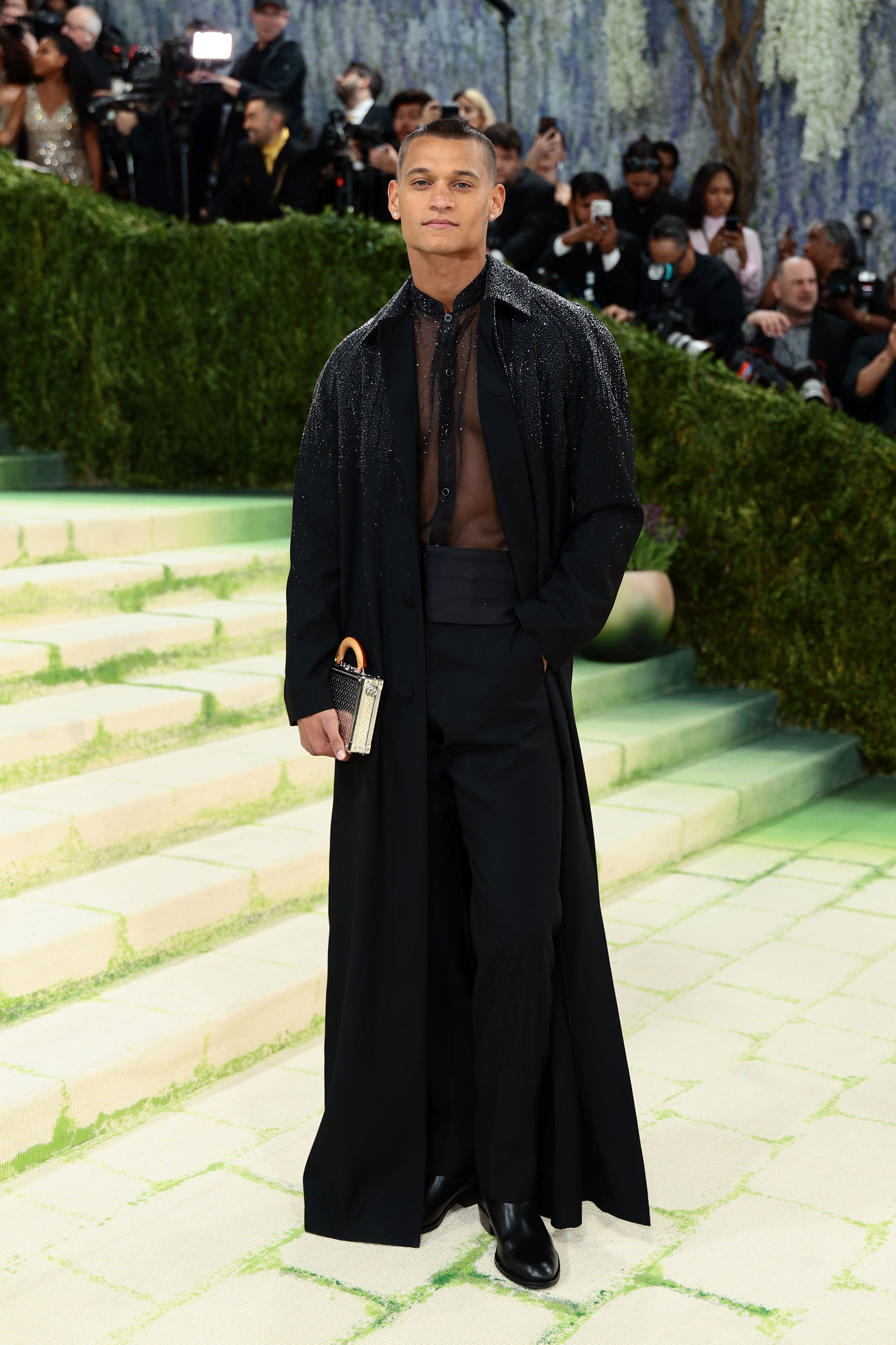 Tyriq Withers wore his most vulnerable look with a sheer top at Met ...
