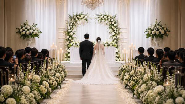 A wedding hall scene not directly related to the article. Photo by ChatGPT