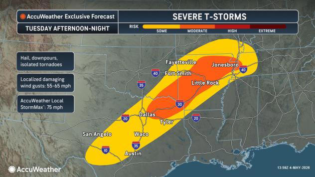Severe storms to rattle central, eastern US in first full week of May