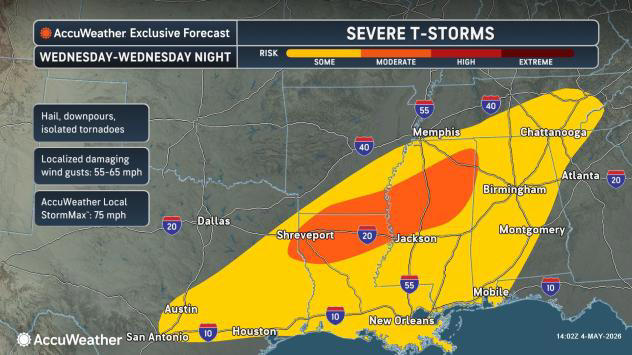 Severe storms to rattle central, eastern US in first full week of May