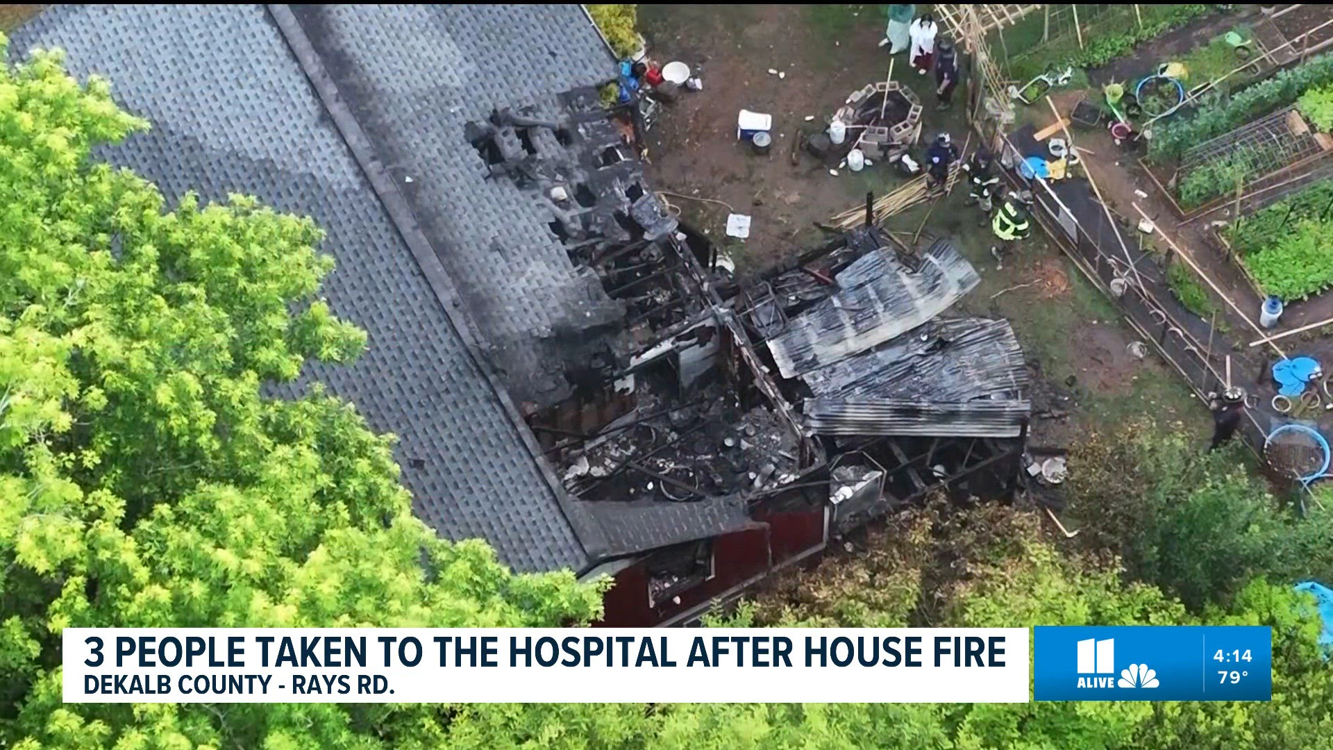 House fire in DeKalb County; 3 taken to hospital