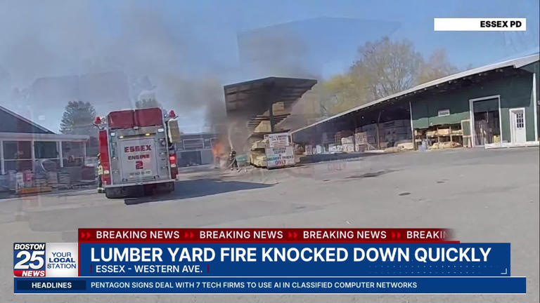 Fire breaks out at lumber yard on North Shore, prompting large ...