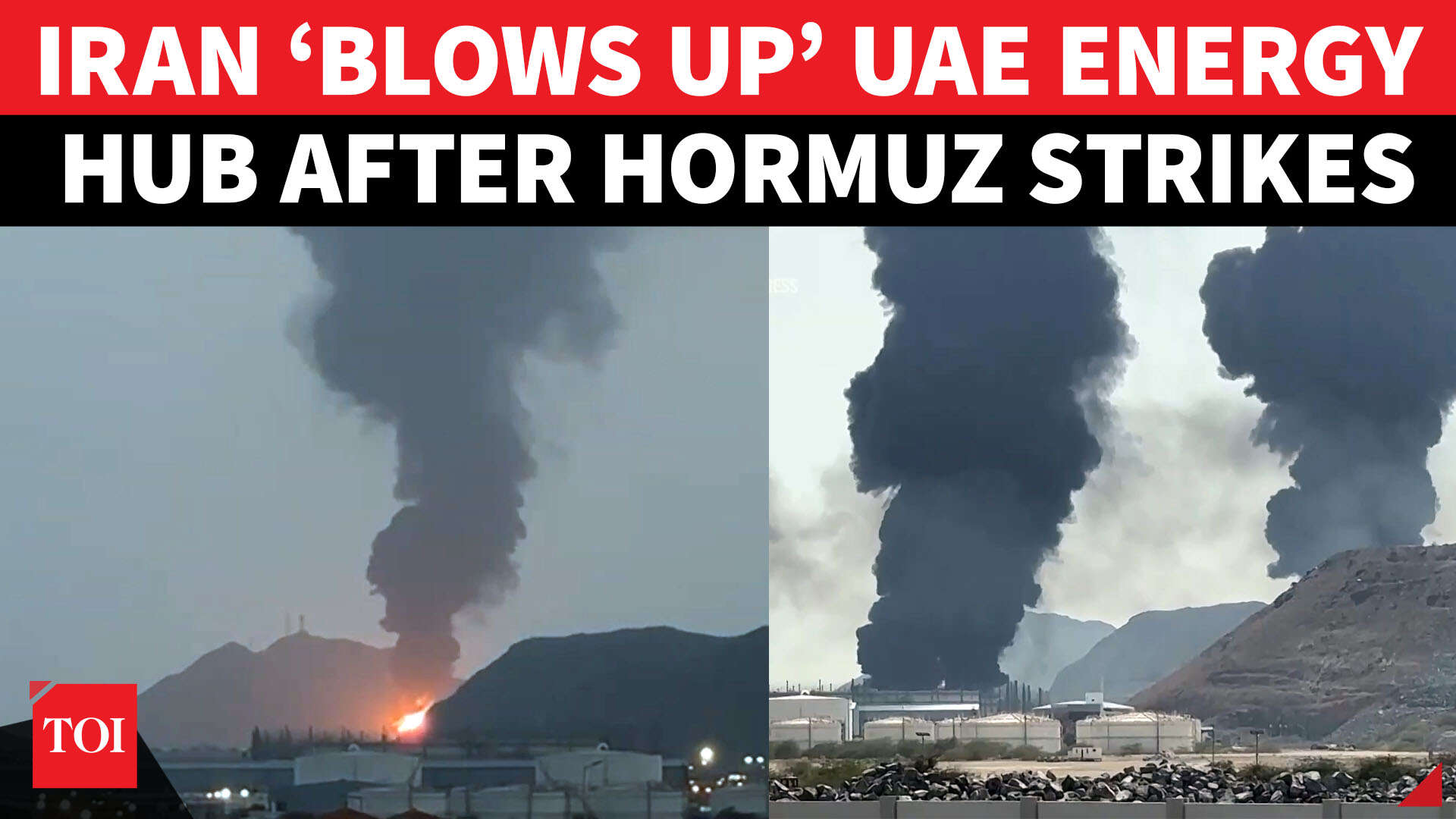 Iranian drone strike ignites massive fire at UAE’s Fujairah oil hub