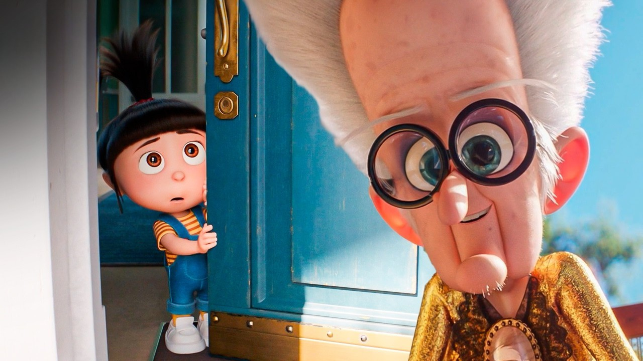 An old lady chases Gru through the hallway - Despicable Me 4