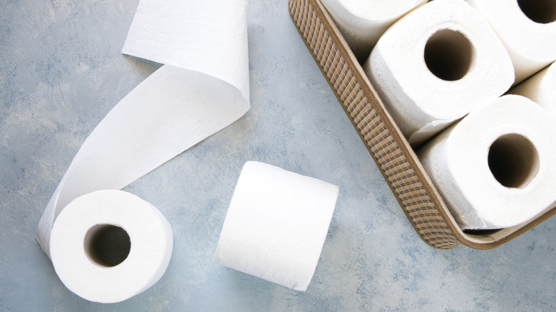 Amazon baskets are a chic way to store and hide toilet paper