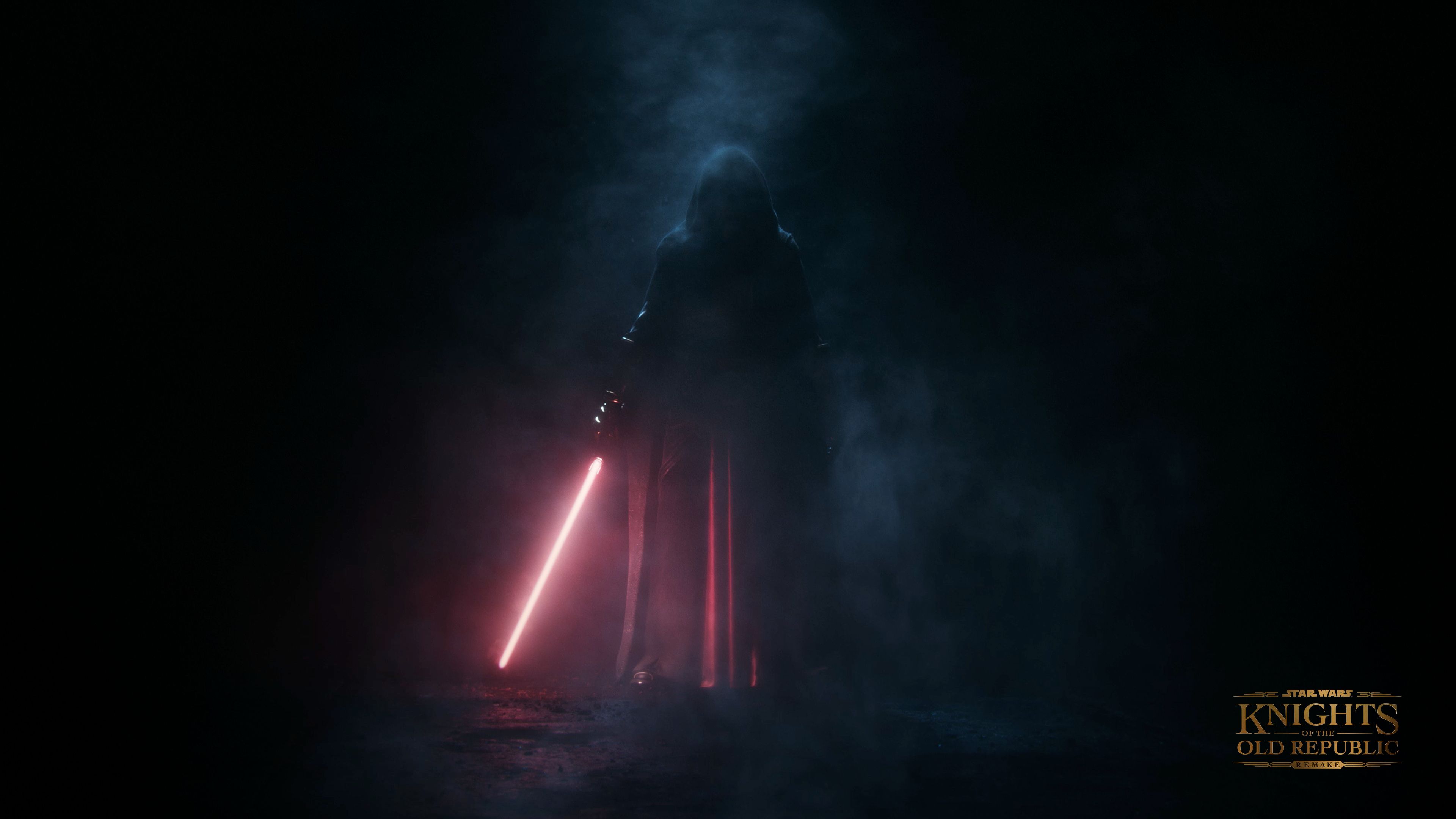 Darth Revan in shadow, artwork from the Star Wars: Knights of the Old Republic remake