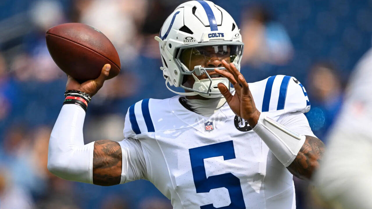 Colts quarterback Anthony Richardson attends offseason workouts